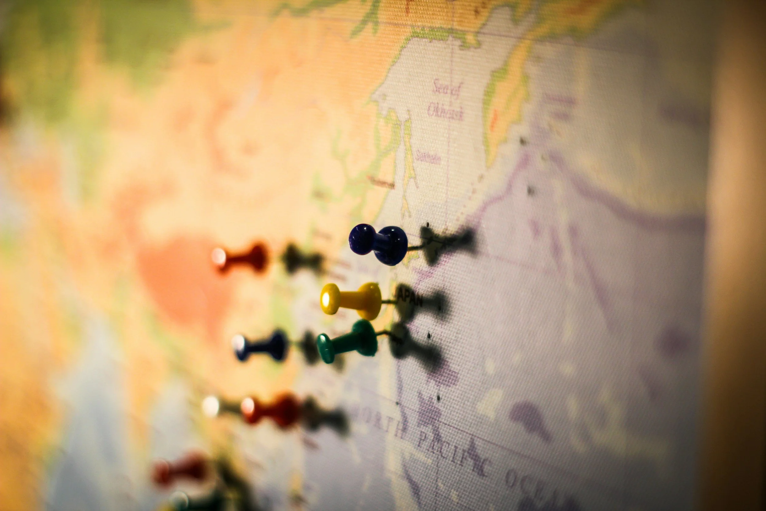 Map with pins, representing a clear view of your family's options